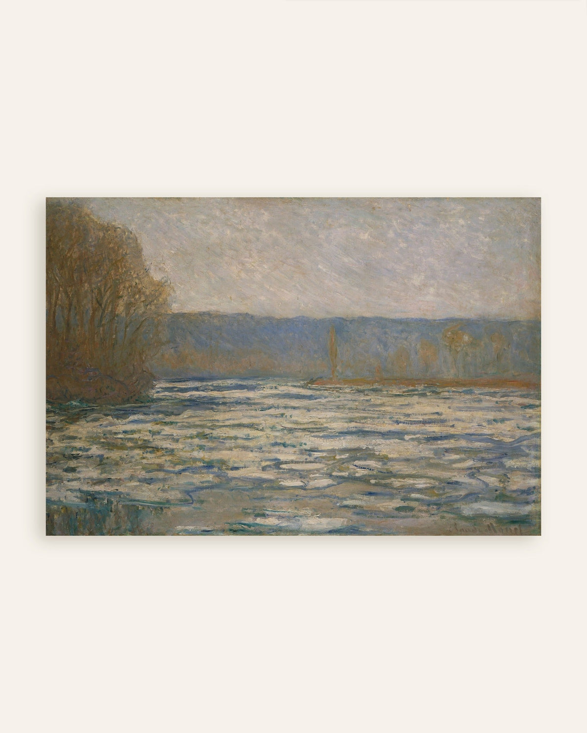 クロード・モネ《ベンヌクール近くのセーヌの氷解》（1893年）のポスター、サムネイル