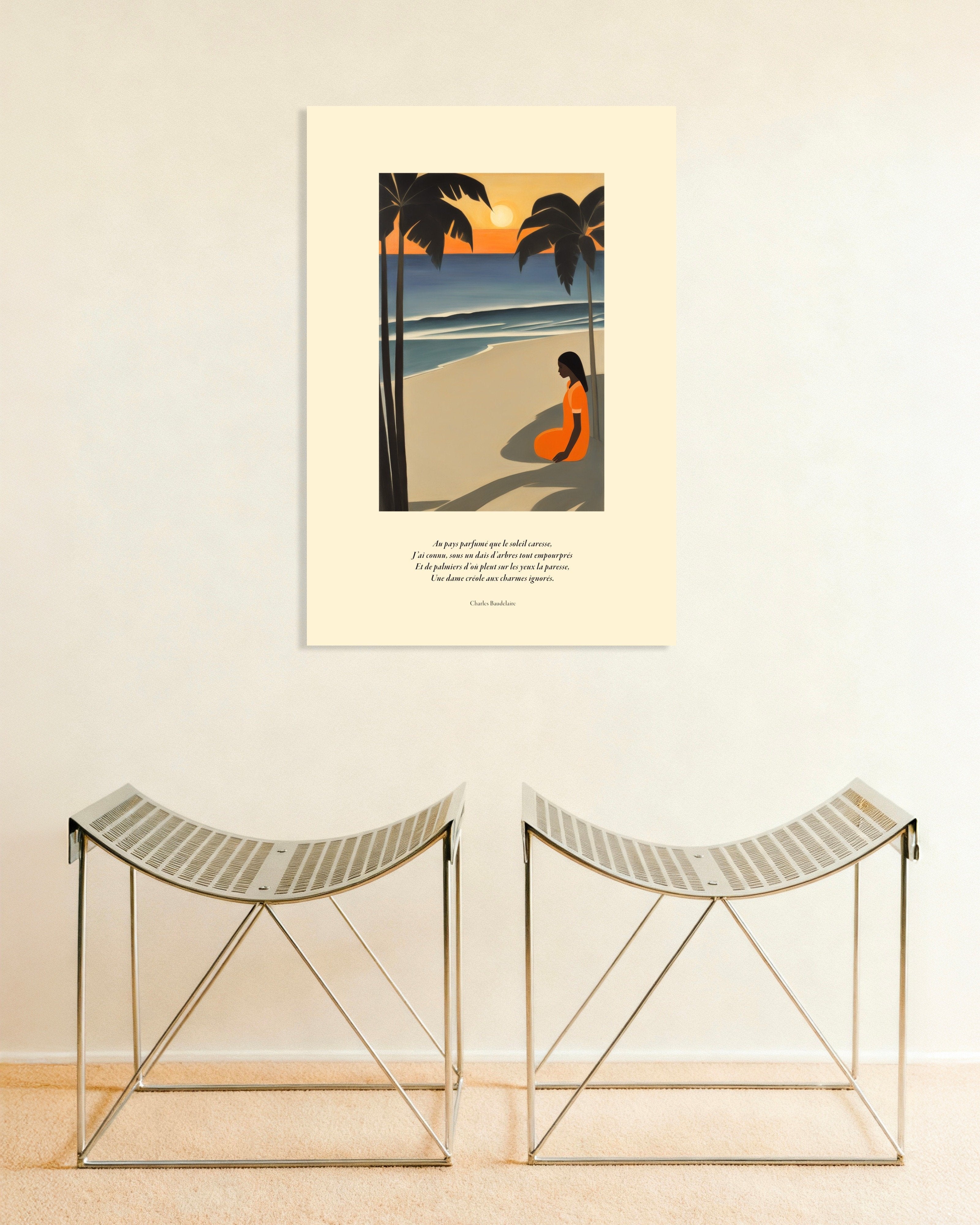 Poster of In the perfumed land caressed by the sun, Baudelaire, french