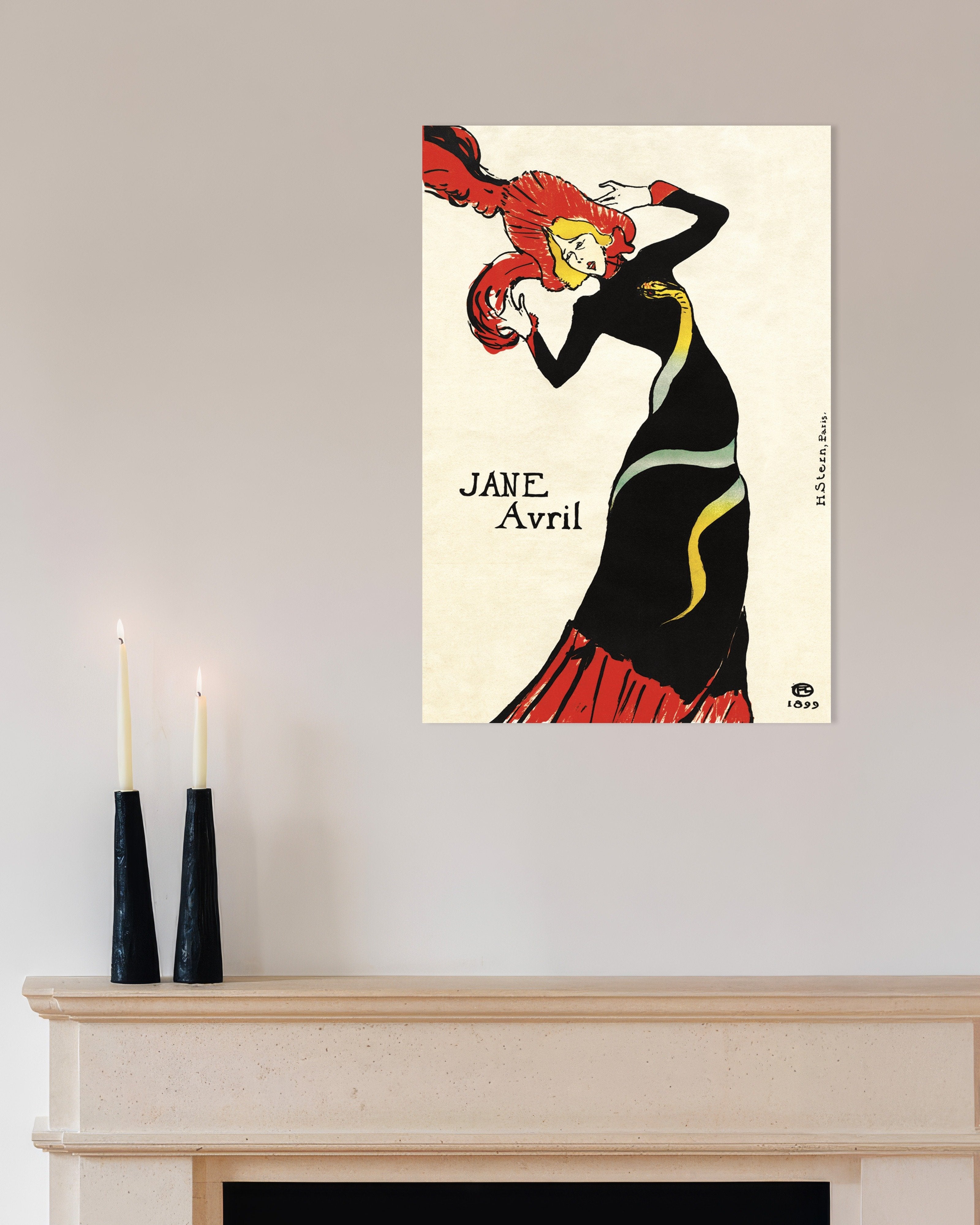 ジェーン・アヴリル 1899 トゥールーズ＝ロートレック アートポスタ