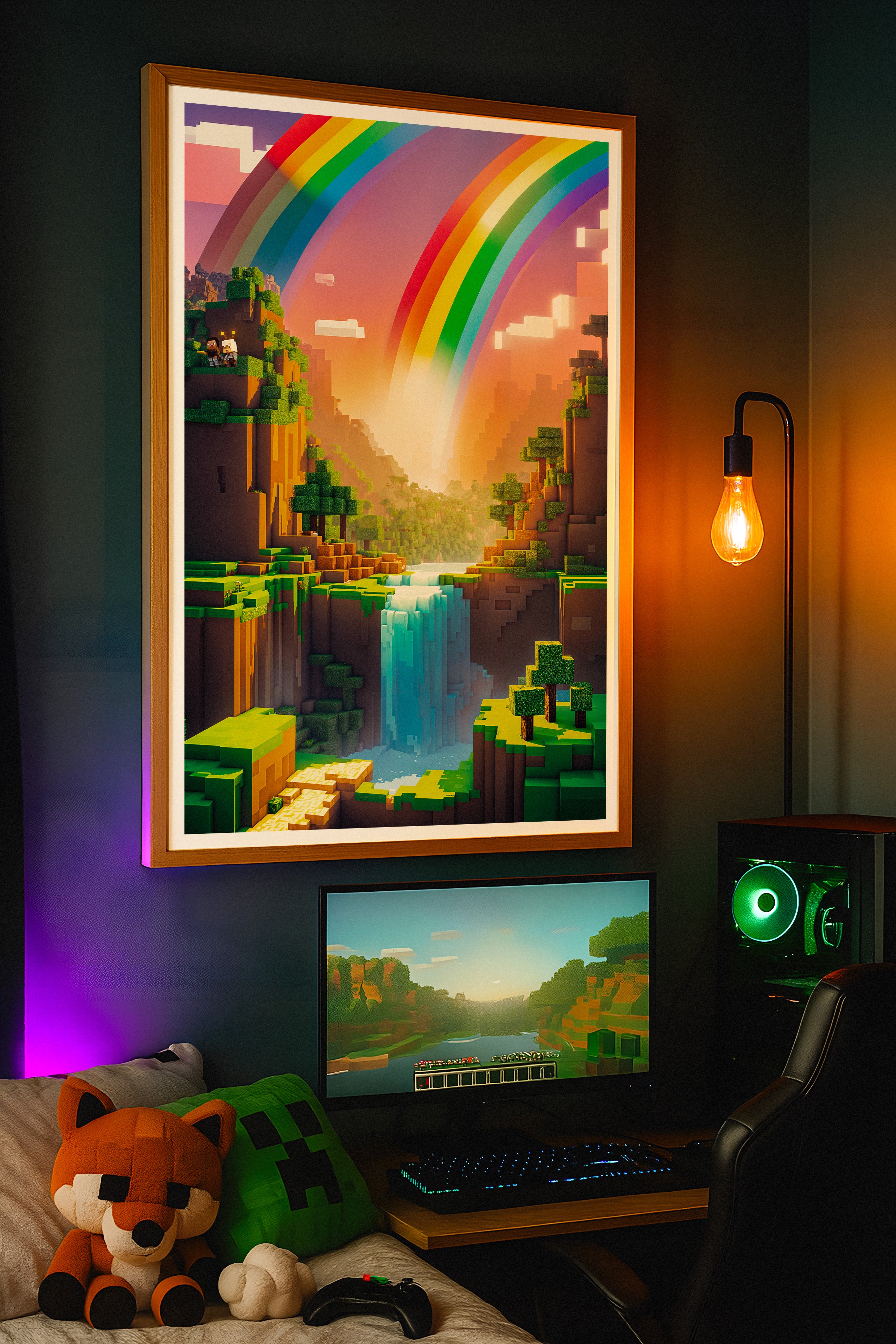 ゲームルームのマインクラフトポスター