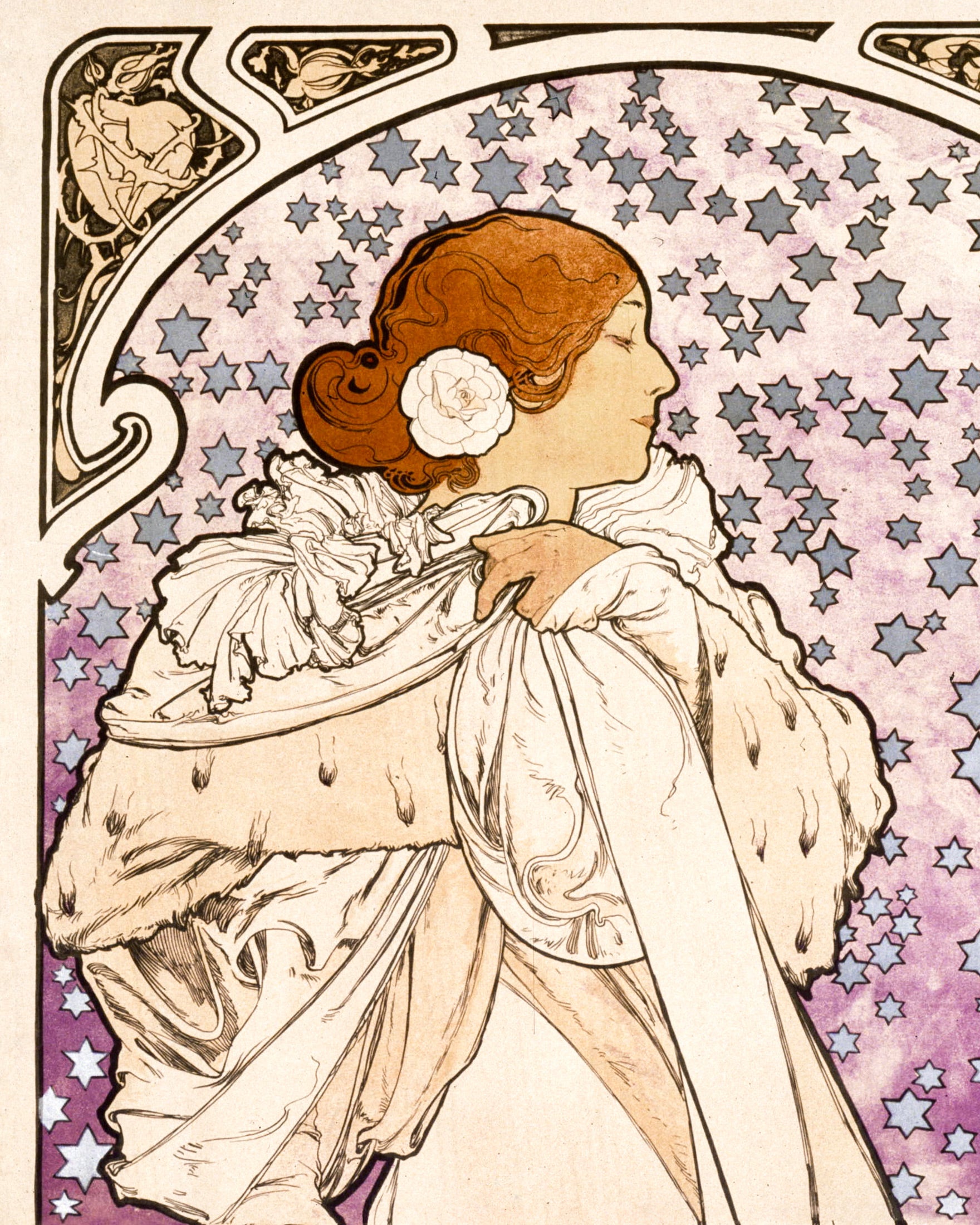 椿姫、サラ・ベルナール（1896年） アルフォンス・ミュシャ作 - プリント