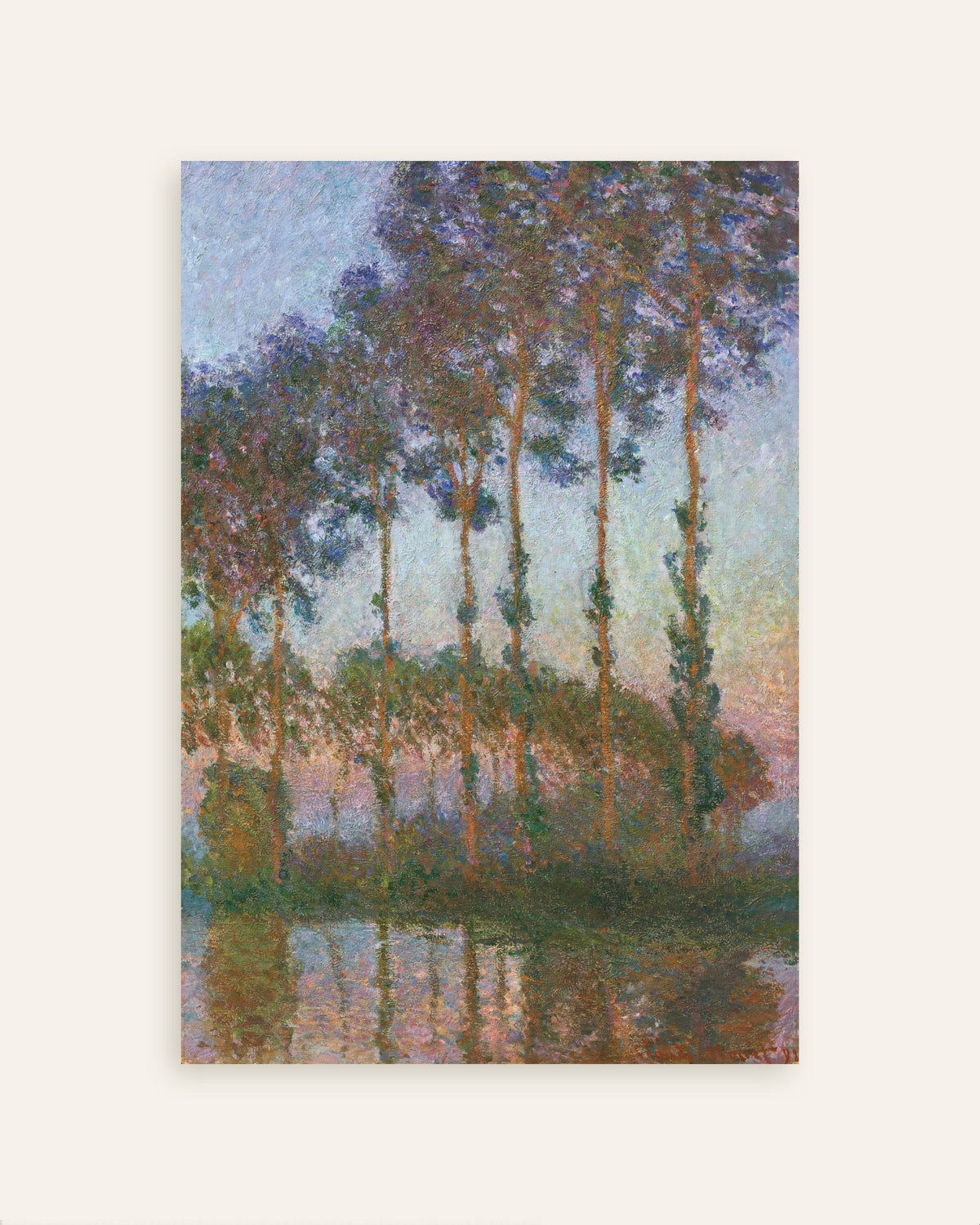 クロード・モネ《エプト川のポプラ並木、夕暮れ》（1891年）のポスター、サムネイル