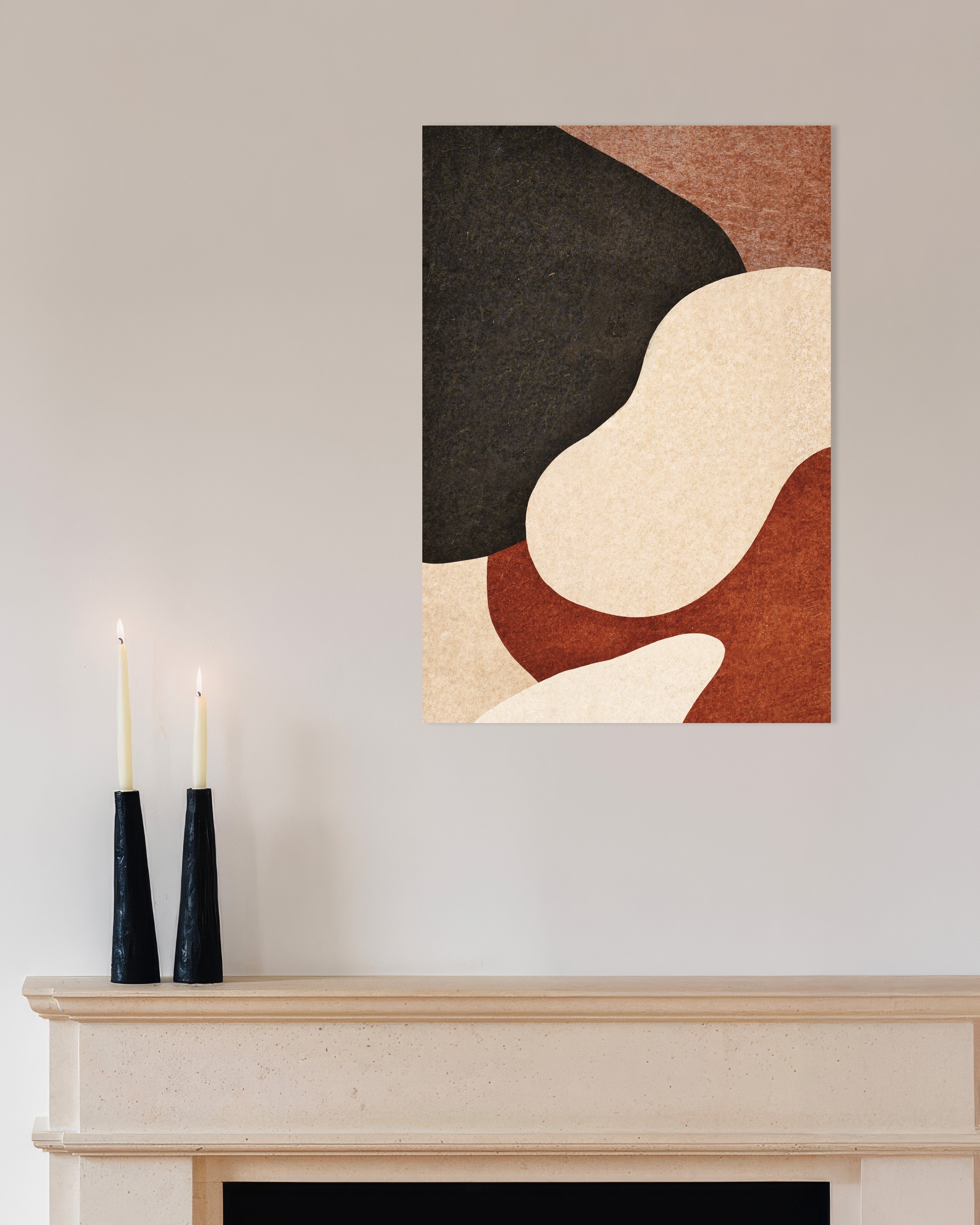 Poster of Quiet Forms in Terracotta and Charcoal