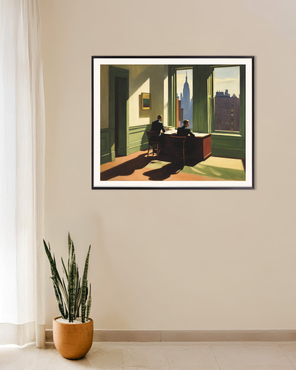 20世紀アメリカの写実主義絵画のポスター、金属フレーム付き