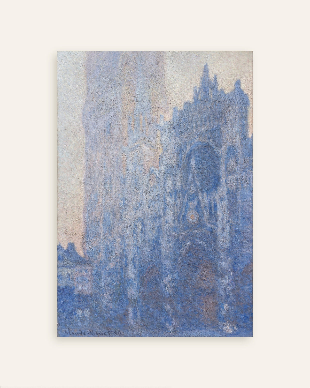 クロード・モネ《ルーアン大聖堂、扉口とアルバーヌの塔、朝の効果》（1894年）のポスター、サムネイル