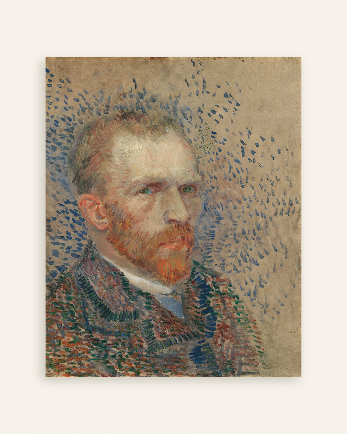フィンセント・ファン・ゴッホ作《青い線のある自画像》（1887年）のポスター、サムネイル
