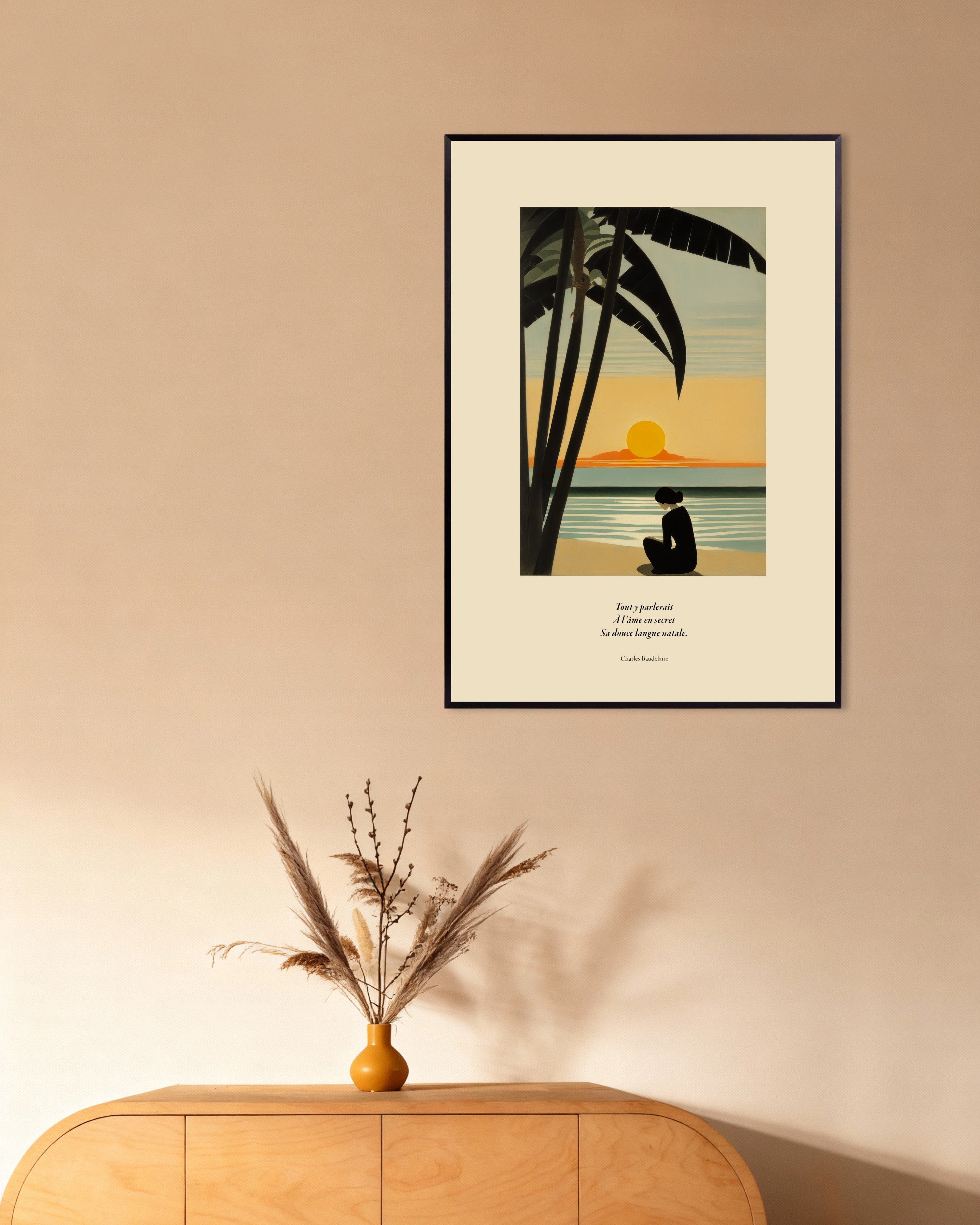 Poster of Soul's language, Baudelaire, french, with metal frame