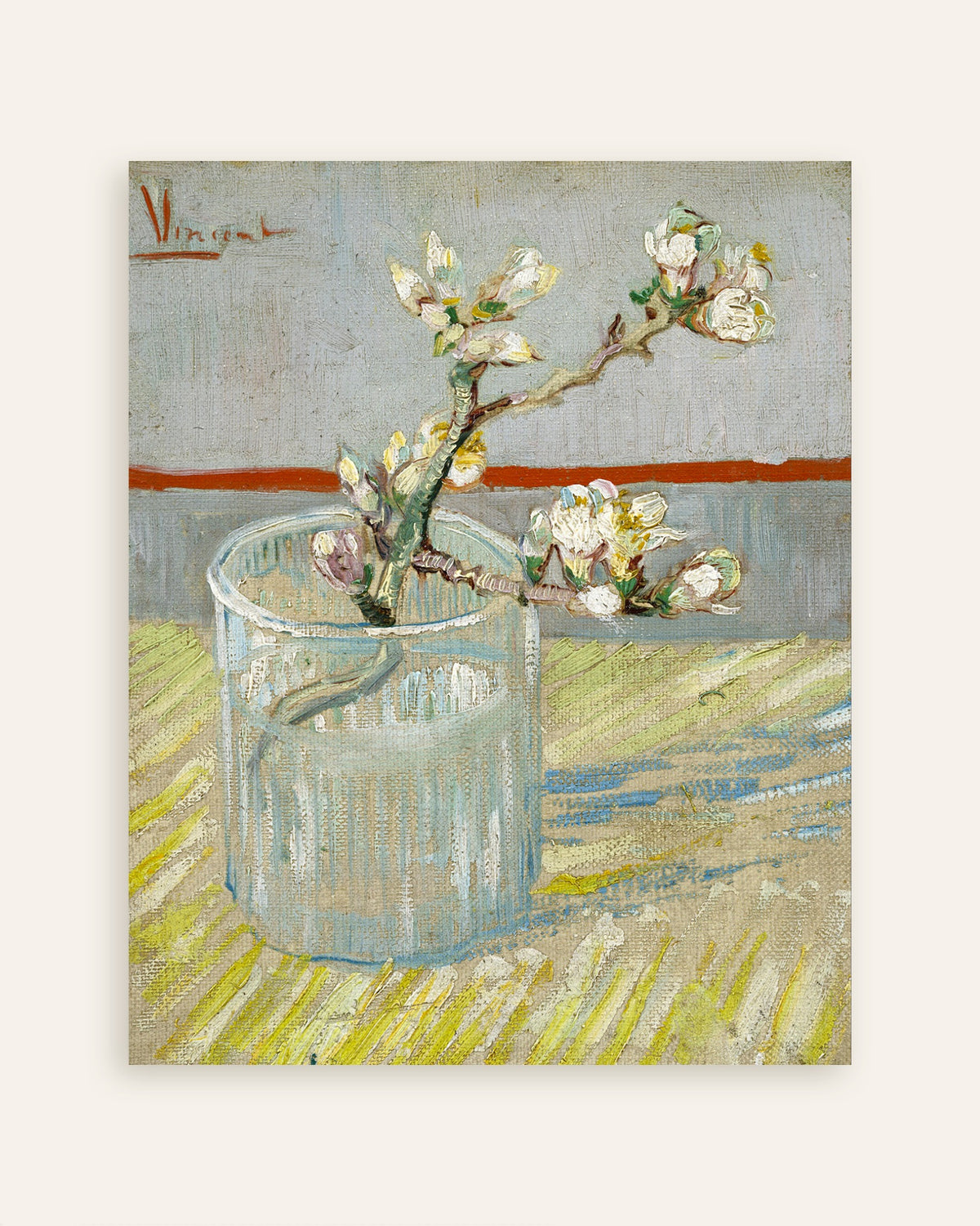 フィンセント・ファン・ゴッホ作《グラスに生けたアーモンドの花枝》（1888年）のポスターのサムネイル