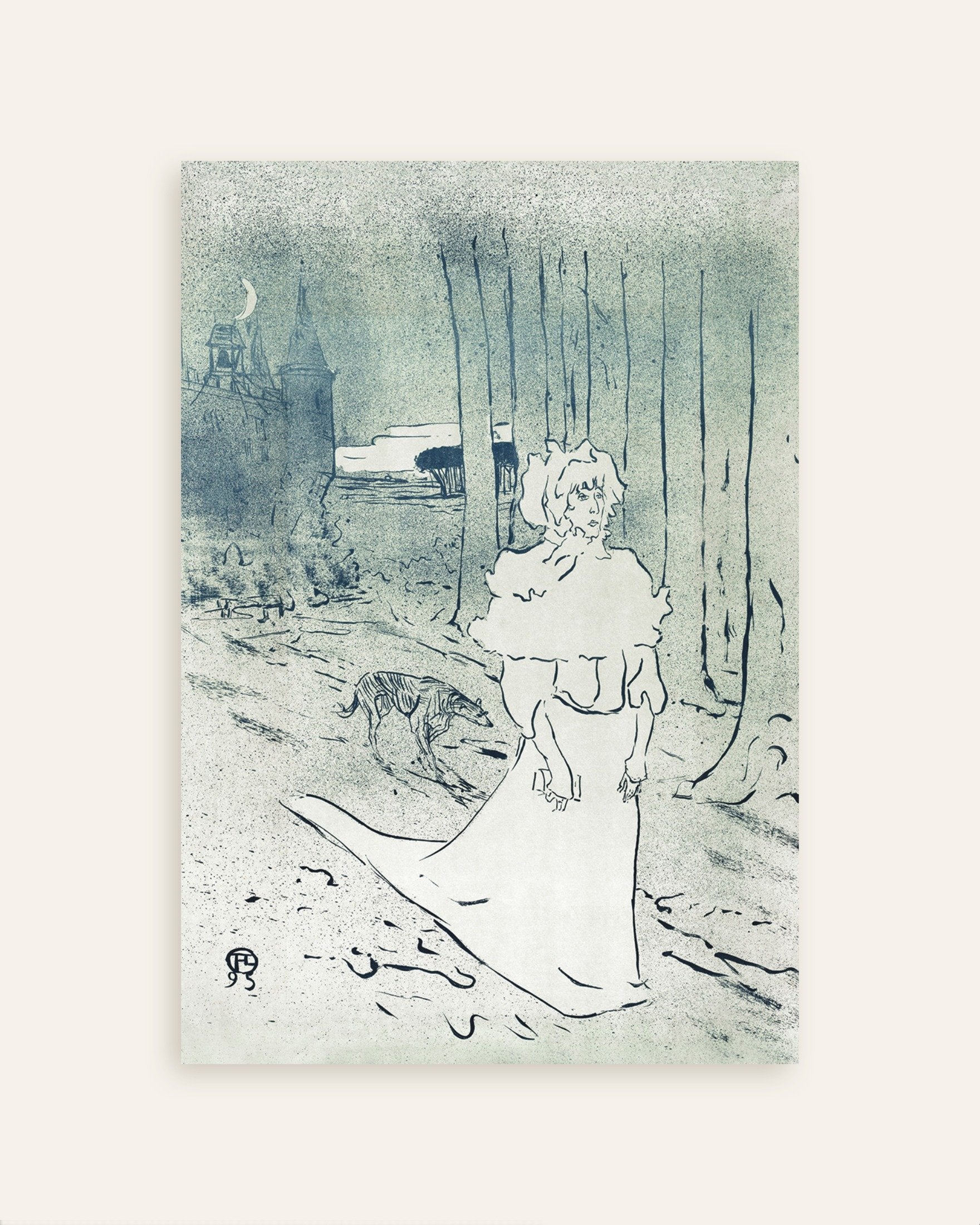 Poster of The Chatelaine or the Tocsin (1895) by Henri de Toulouse-Lautrec, thumbnail