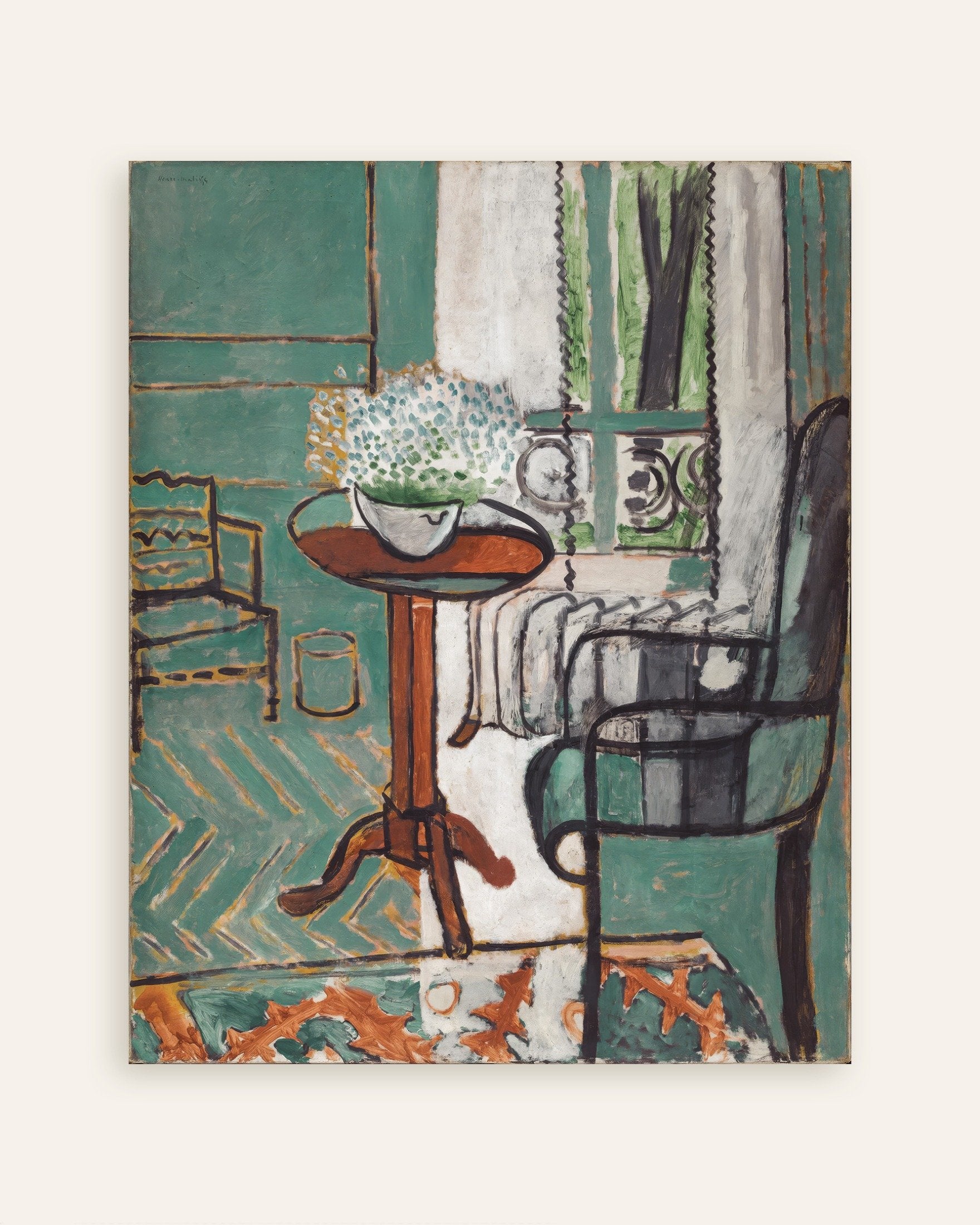 Poster of The window (Interior with forget-me-nots) by Henri Matisse - Poster, thumbnail
