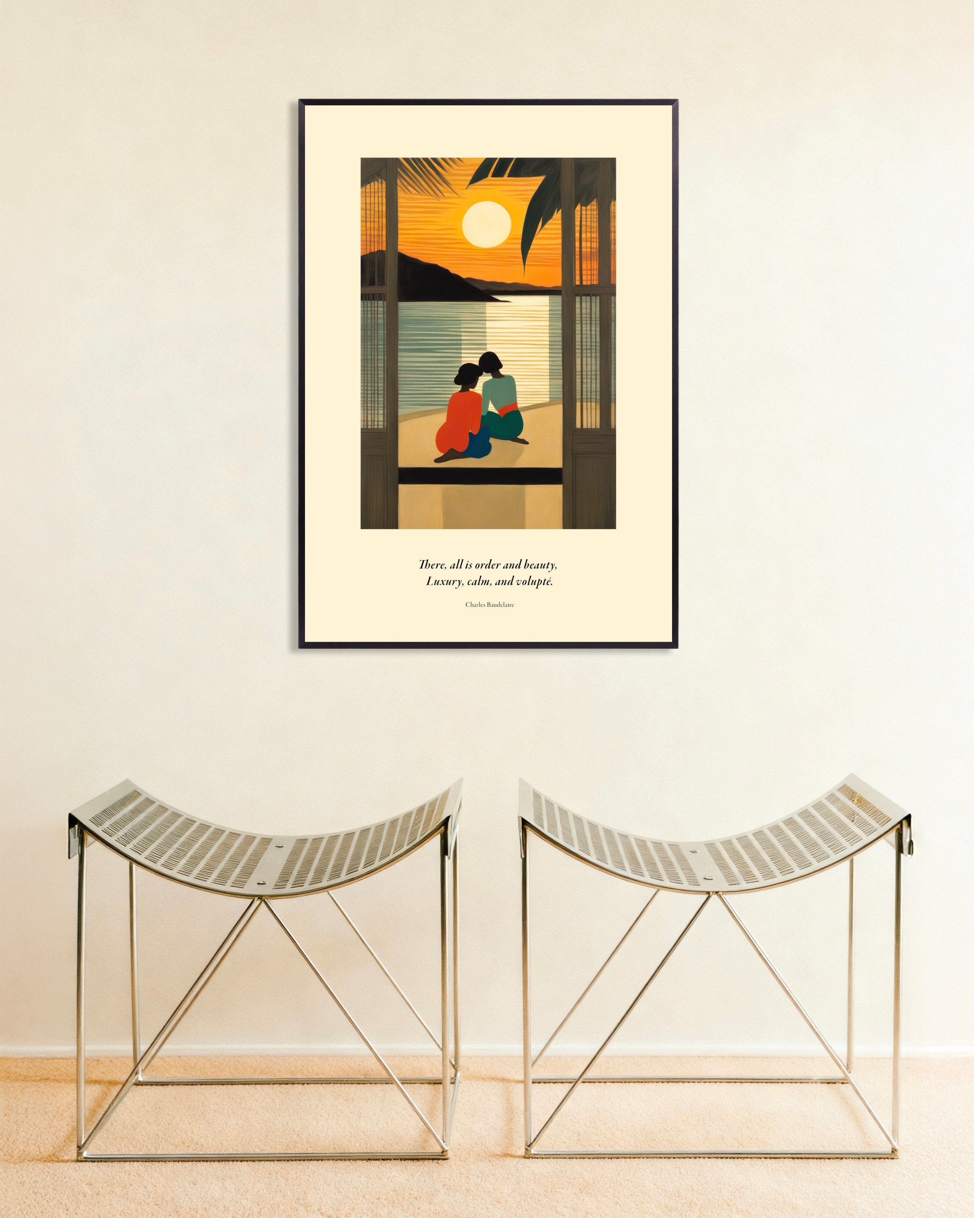 Poster of There, all is order and beauty, Baudelaire, with metal frame