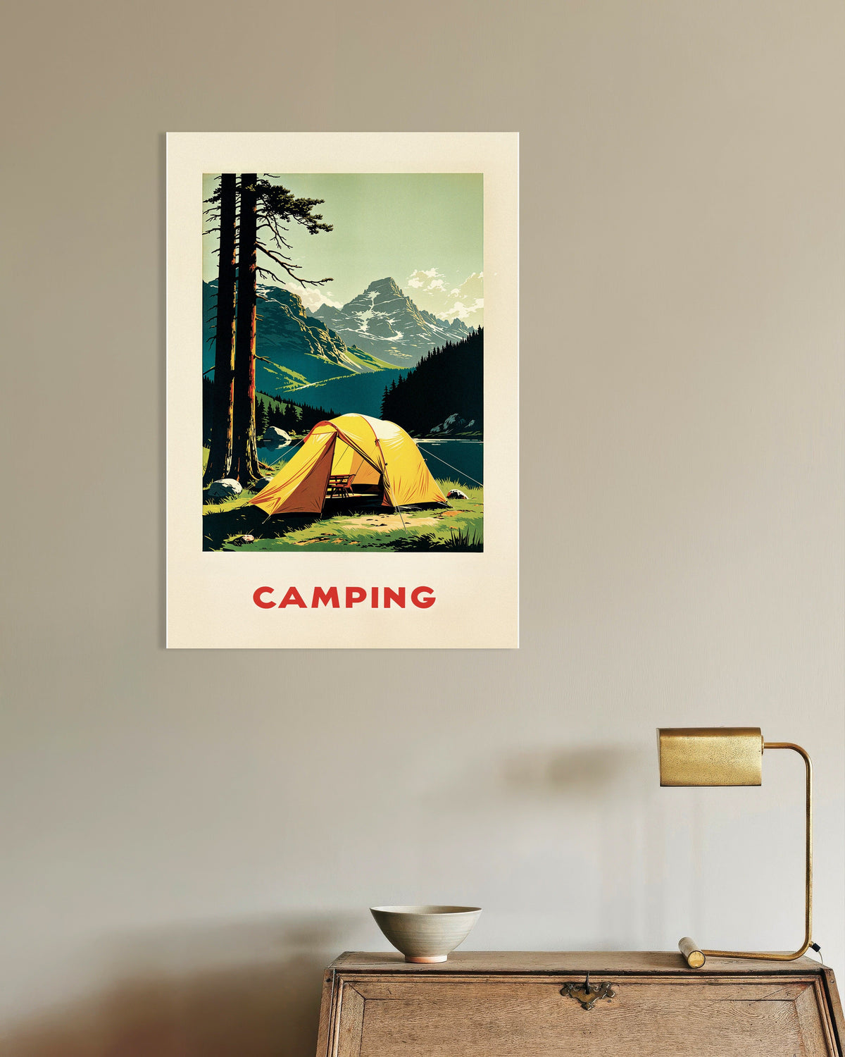 Poster of Vintage camping, mountain and nature - Poster