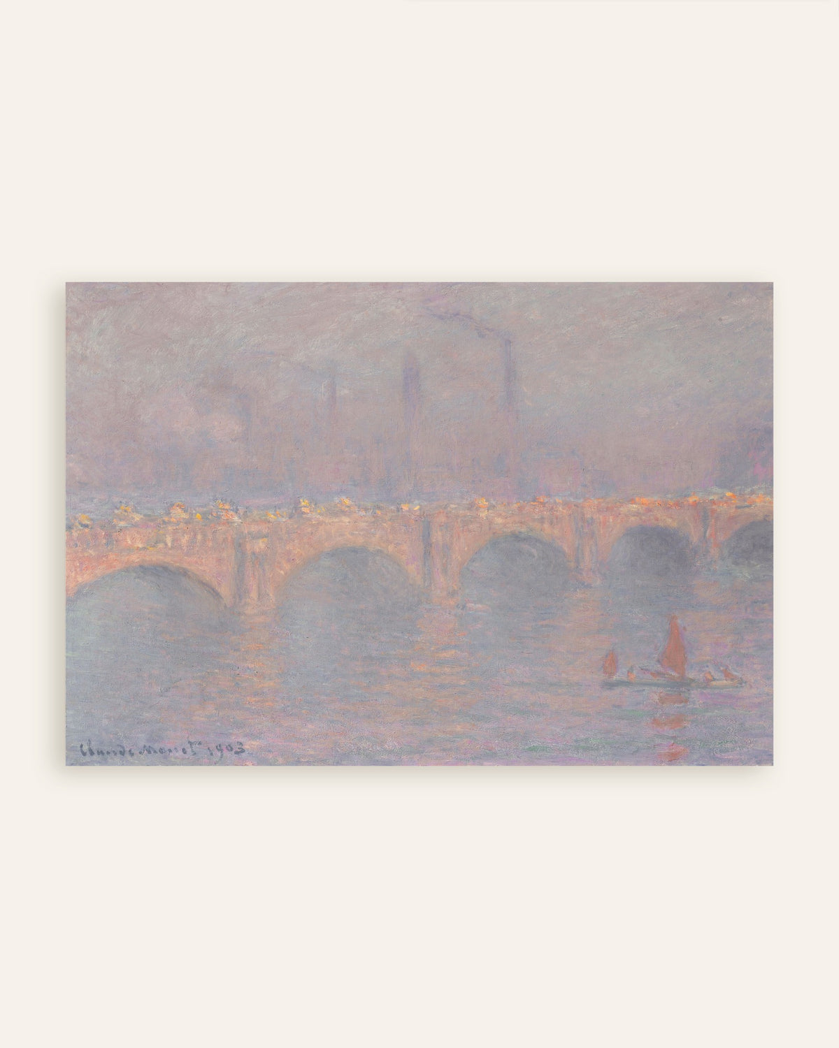 クロード・モネ《ウォータールー橋、霞む太陽》（1899–1903年）のポスター、サムネイル