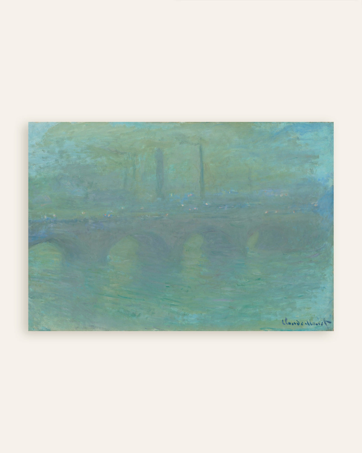 クロード・モネ《夕暮れのロンドン、ウォータールー橋》（1904年）のポスター、サムネイル