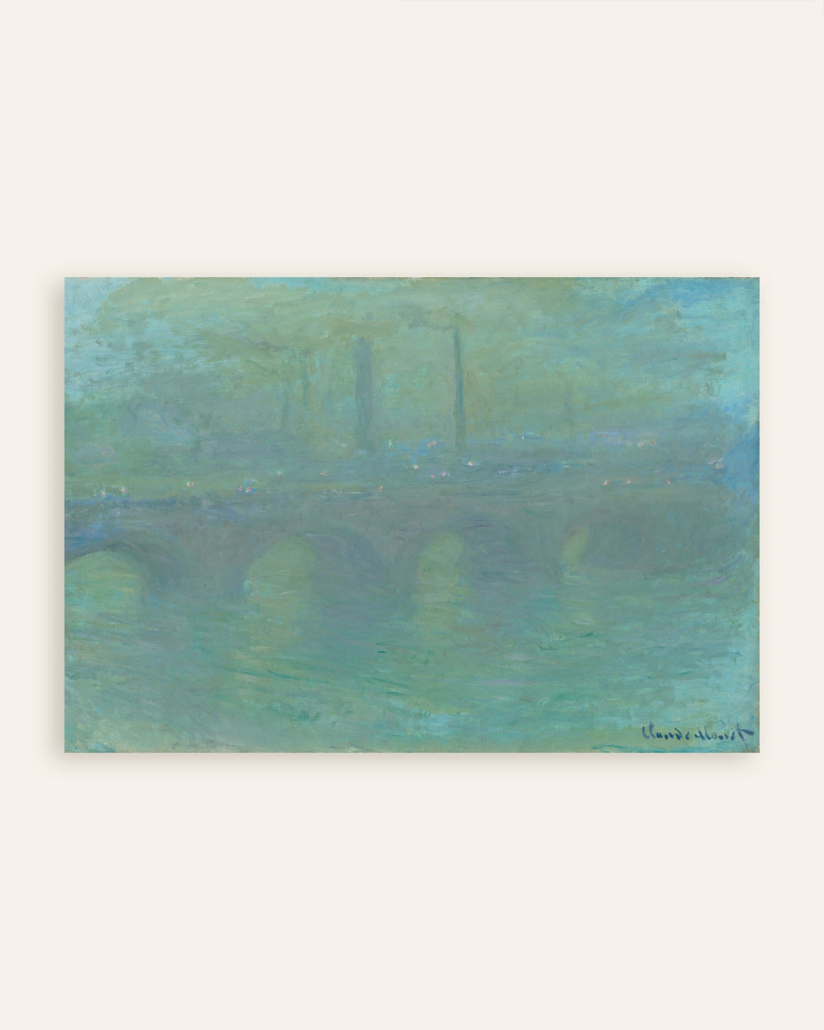 クロード・モネ《夕暮れのロンドン、ウォータールー橋》（1904年）のポスター、サムネイル