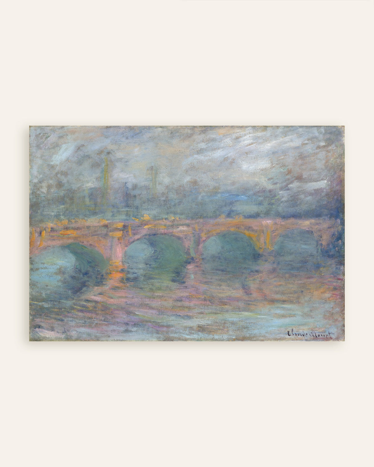 クロード・モネ《夕陽のロンドン、ウォータールー橋》（1904年）のポスター、サムネイル