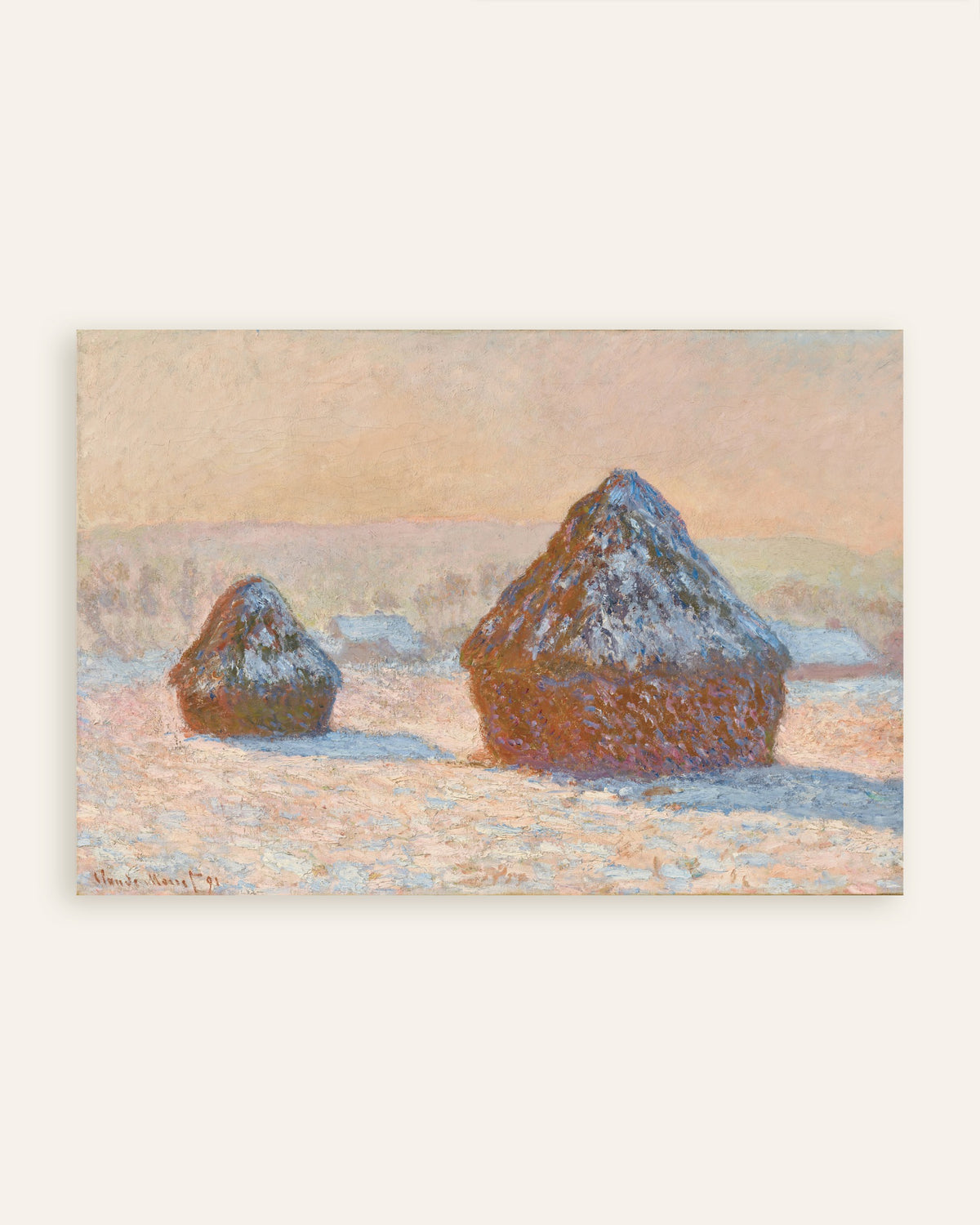 クロード・モネ《積みわら、雪の効果、朝》（1891年）のポスター、サムネイル